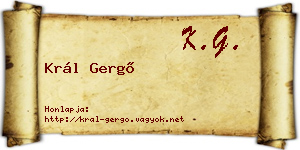 Král Gergő névjegykártya