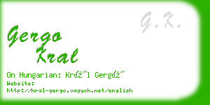 gergo kral business card